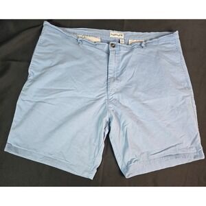 Saddlebred Mens 42W Light Blue Chino Shorts Cotton Stretch Flat Front Q07912A